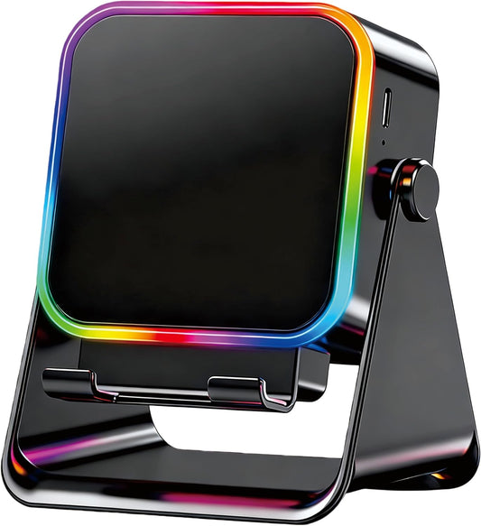 حامل هاتف سحري 5 في 1  : مكبر صوت • باور بانك 3500• هولدر 360° • إضاءة 8 ألوان