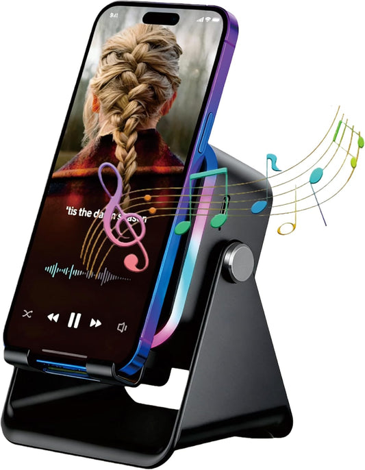 حامل هاتف سحري 5 في 1  : مكبر صوت • باور بانك 3500• هولدر 360° • إضاءة 8 ألوان